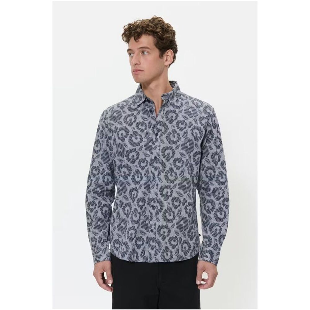 MATINIQUE Mens Linen Blend Button Up Shirt, NWT